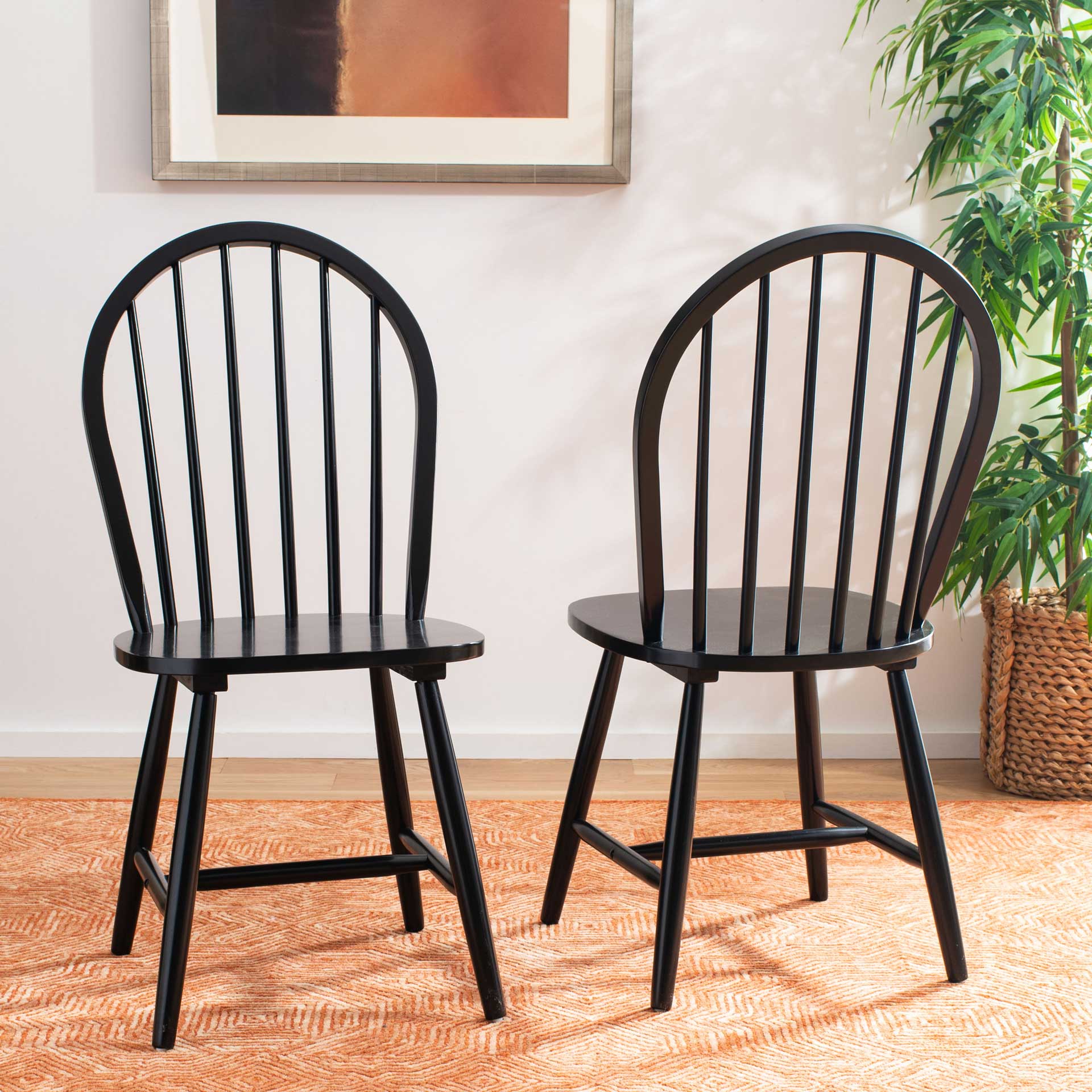Calista Spindle Back Chair Black (Set of 2) - Image 7