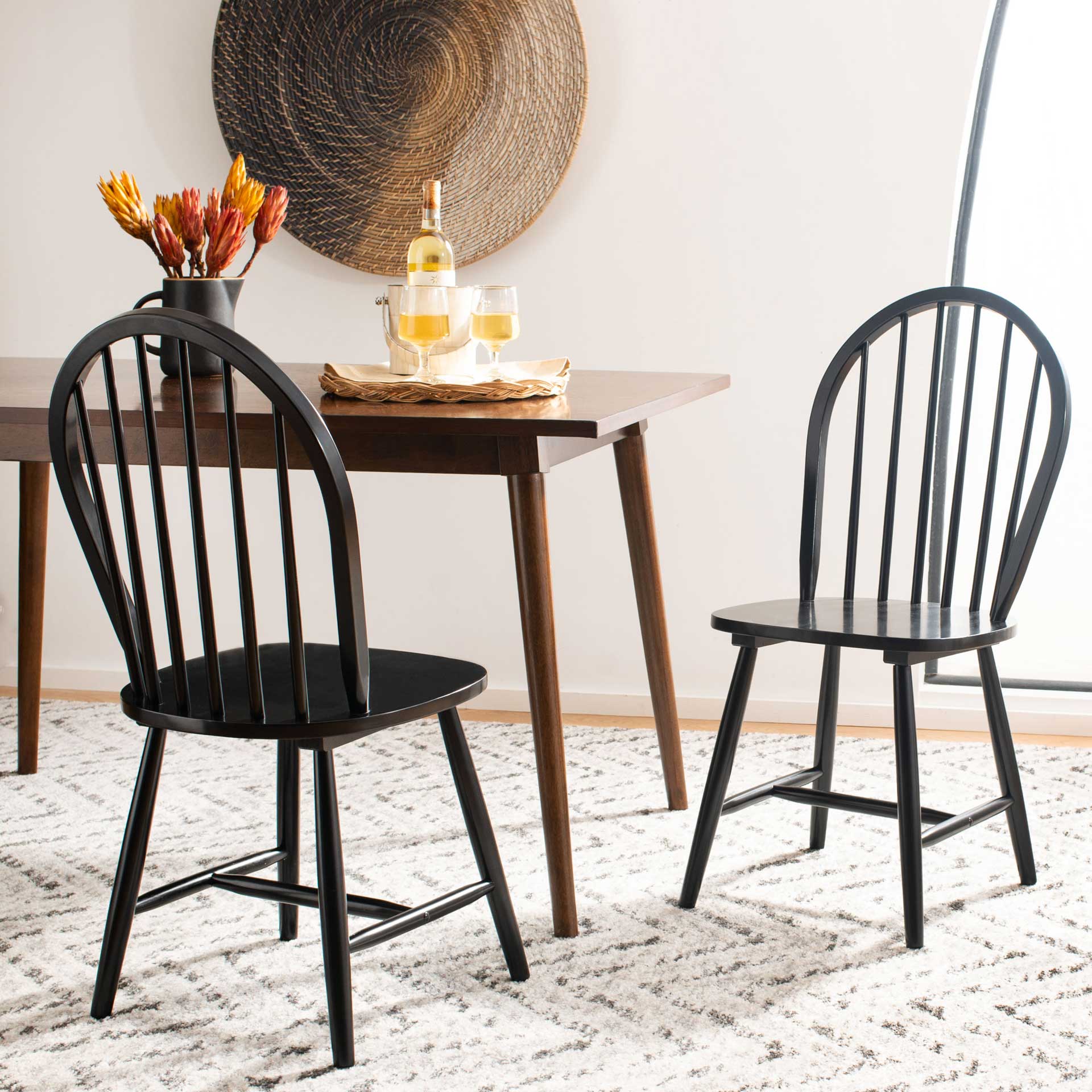Calista Spindle Back Chair Black (Set of 2) - Image 8