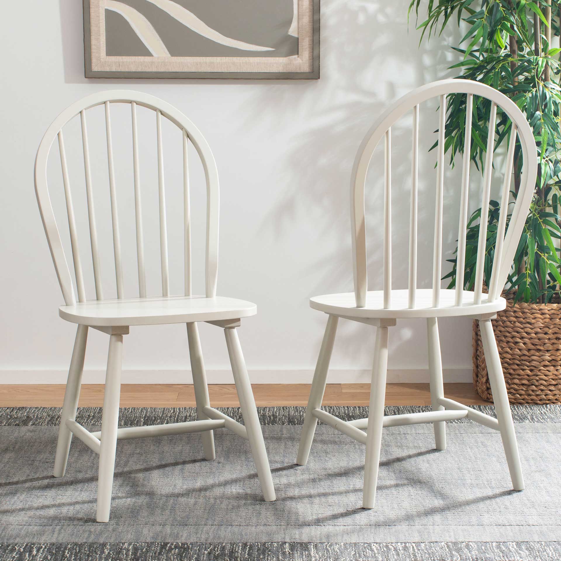 Calista Spindle Back Chair Off White (Set of 2) - Image 7