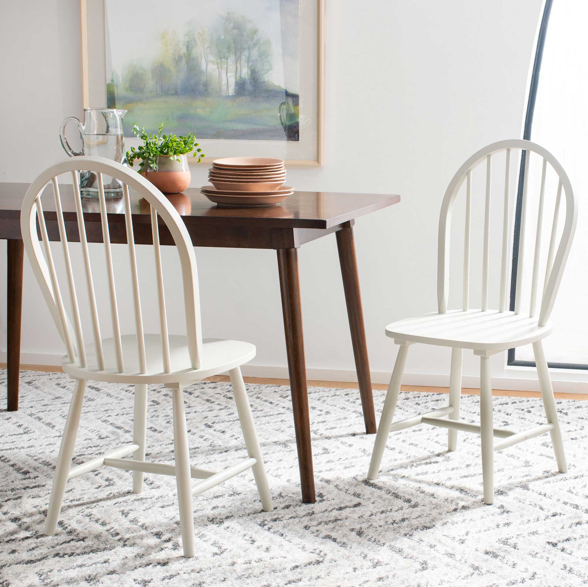 Calista Spindle Back Chair Off White (Set of 2) - Image 8