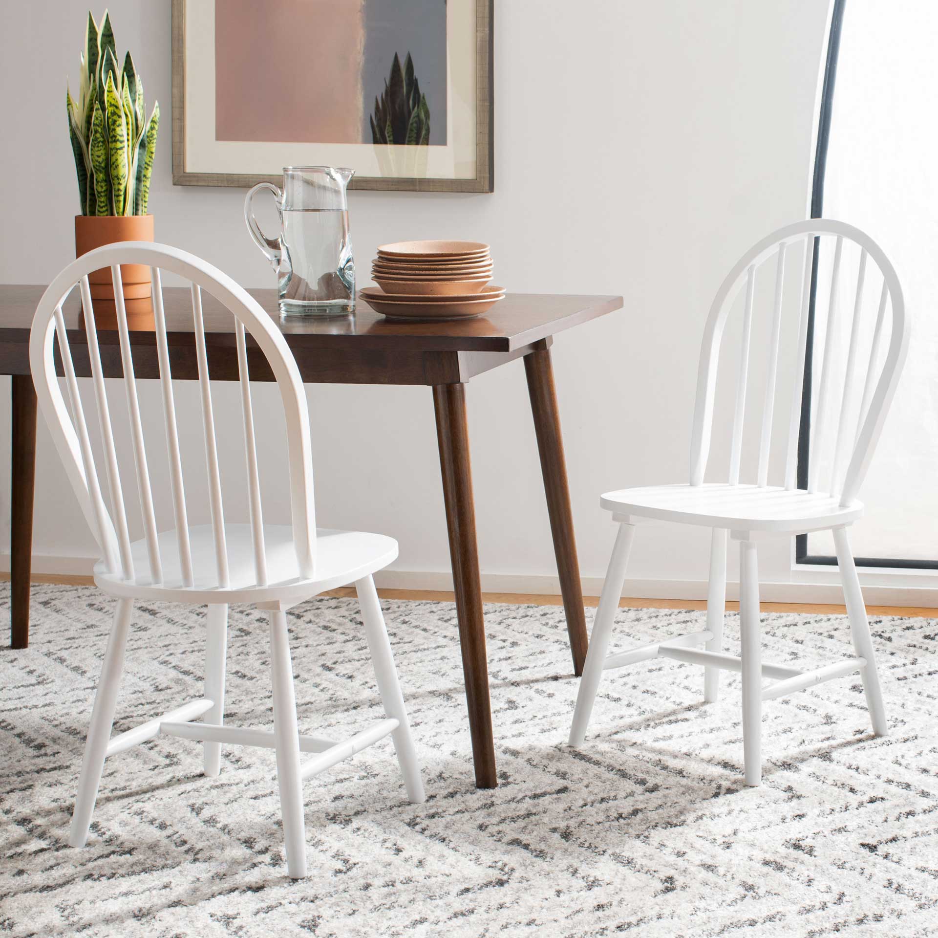 Calista Spindle Back Chair White (Set of 2) - Image 8