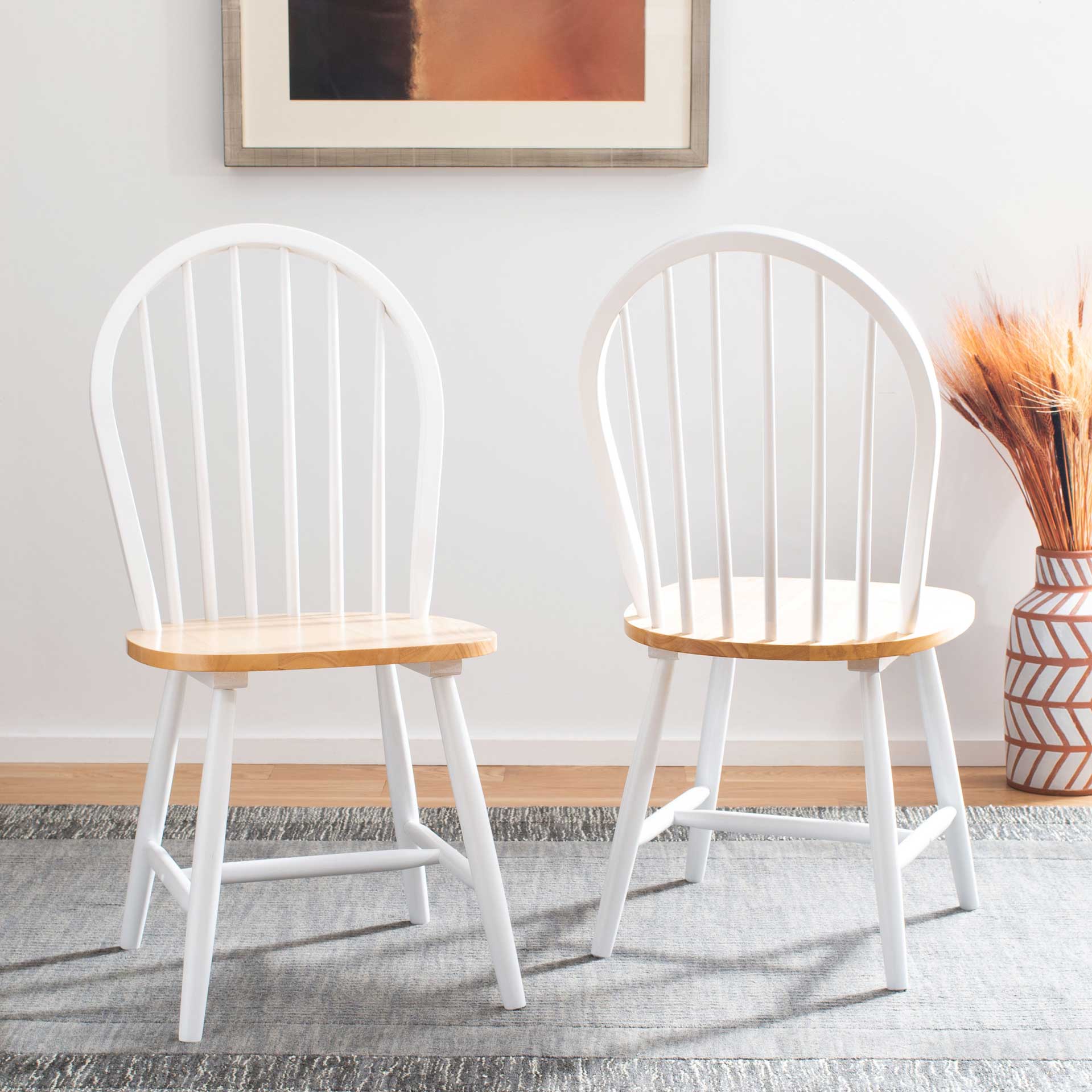 Calista Spindle Back Chair White/Natural (Set of 2) - Image 7