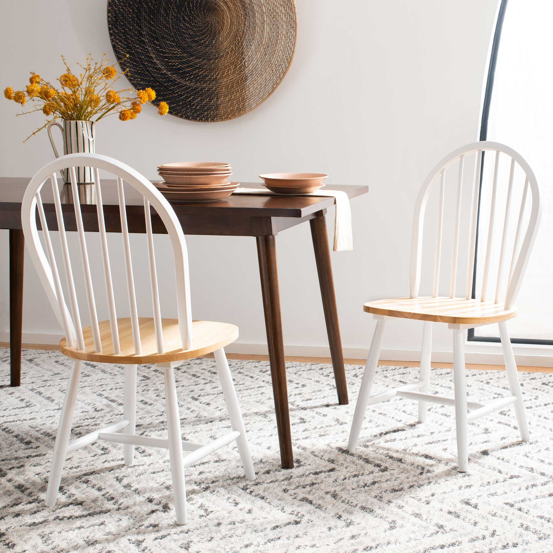 Calista Spindle Back Chair White/Natural (Set of 2) - Image 8