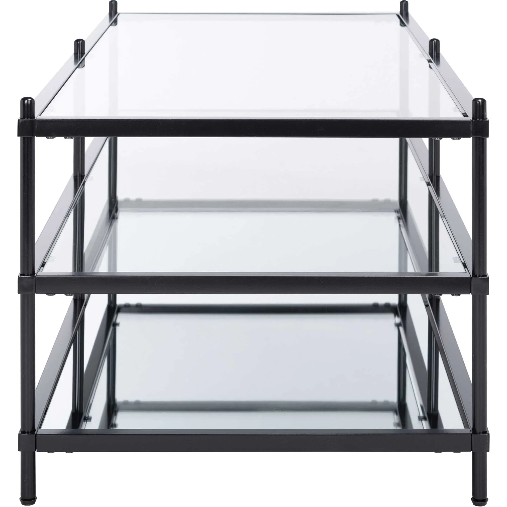 Calla Glass/Mirror Coffee Table Matte Black/Glass/Mirror - Image 2