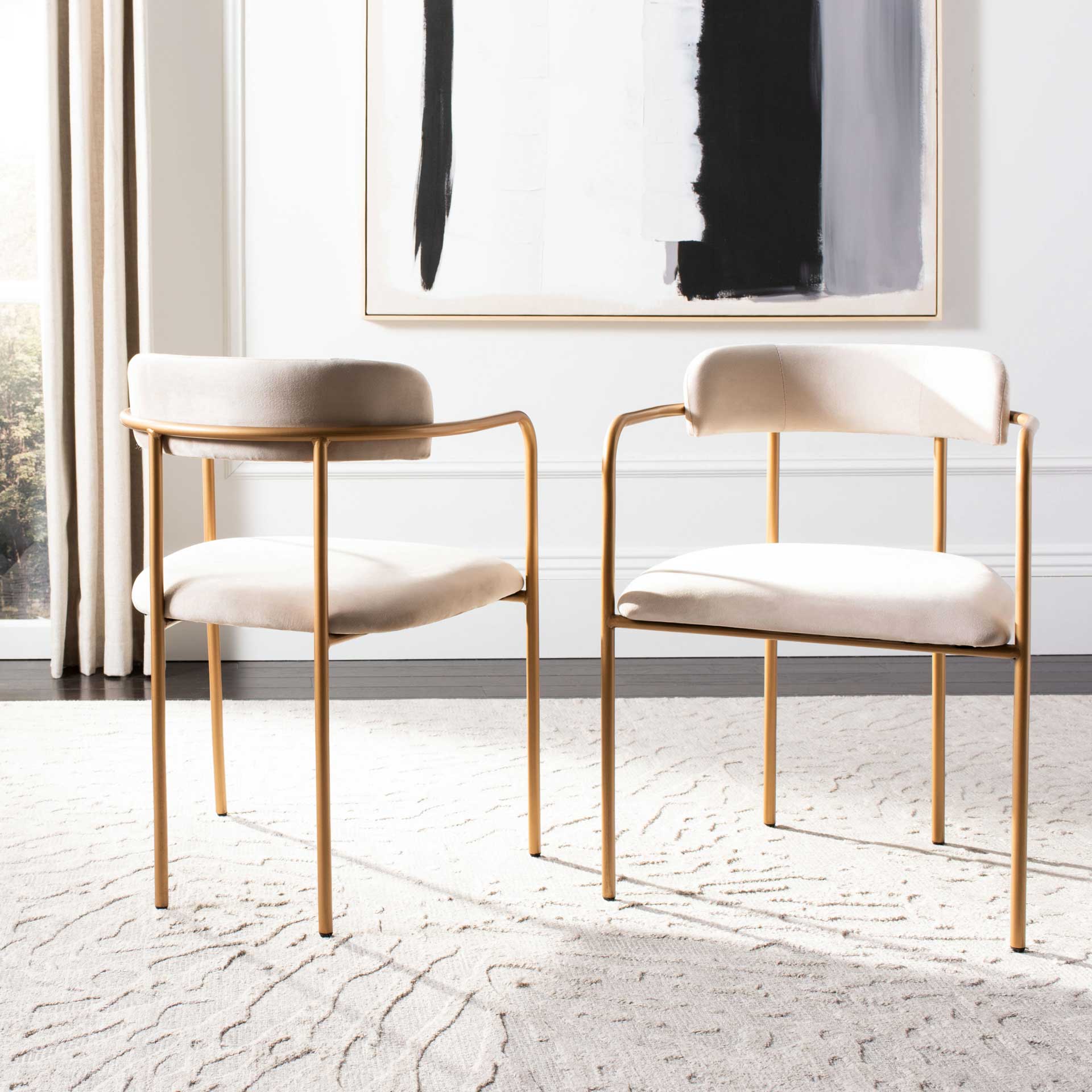Callahan Side Chair Beige/Gold (Set of 2) - Image 9