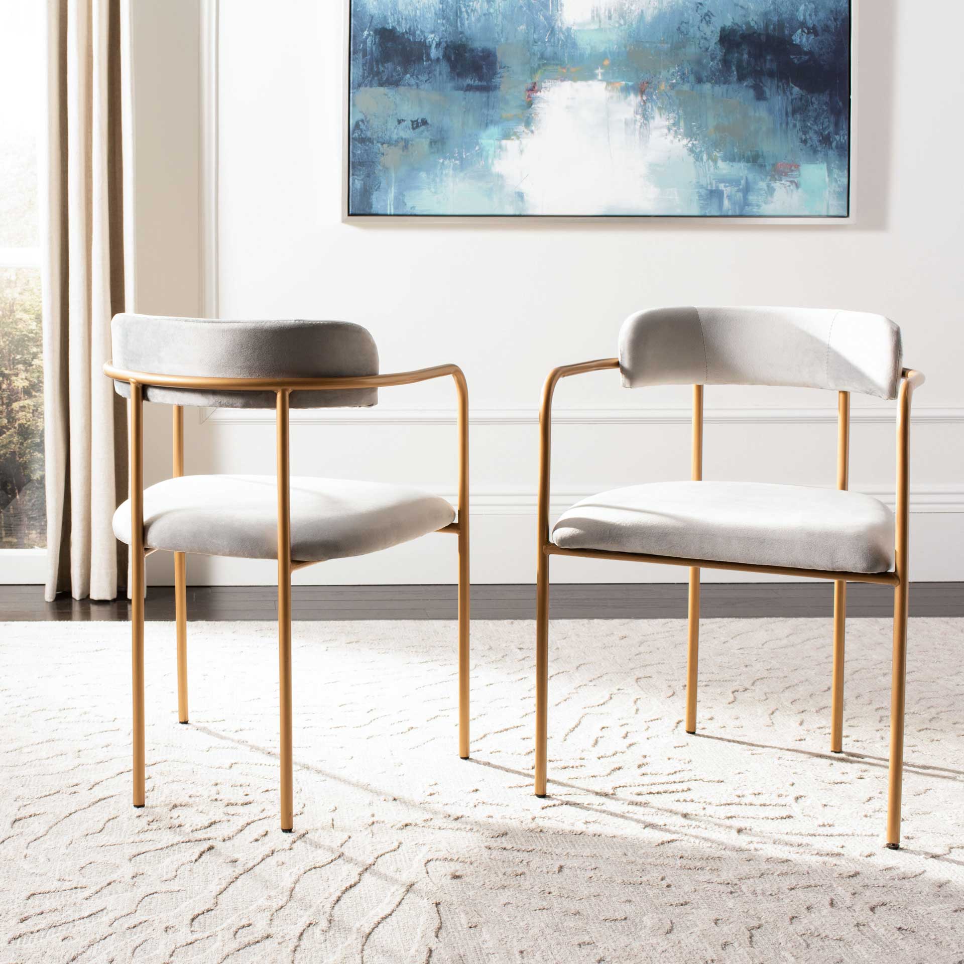 Callahan Side Chair Gray/Gold (Set of 2) - Image 10