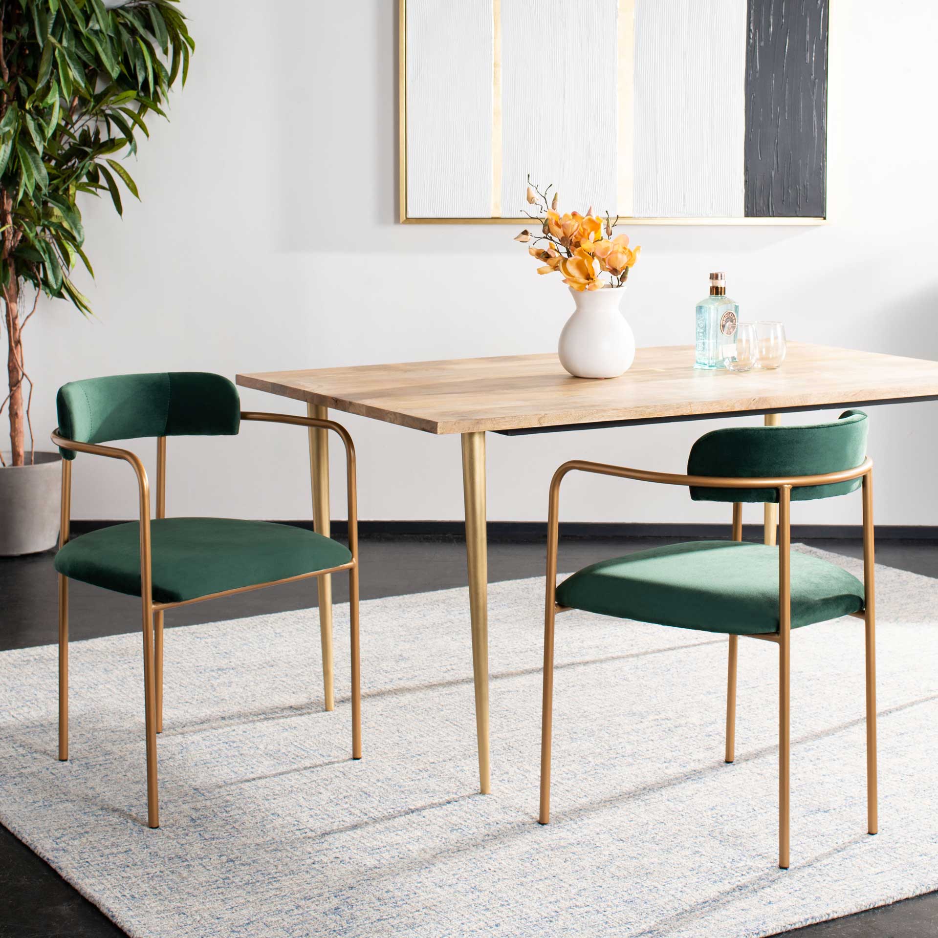 Callahan Side Chair Malachite Green/Gold (Set of 2) - Image 11