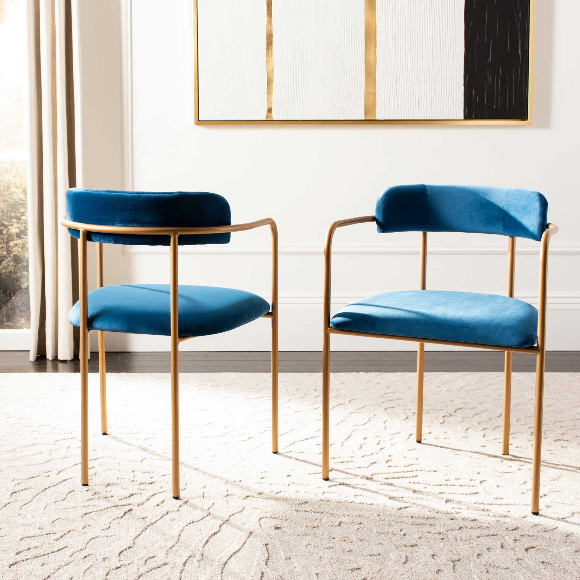 Callahan Side Chair Navy/Gold (Set of 2) - Image 9