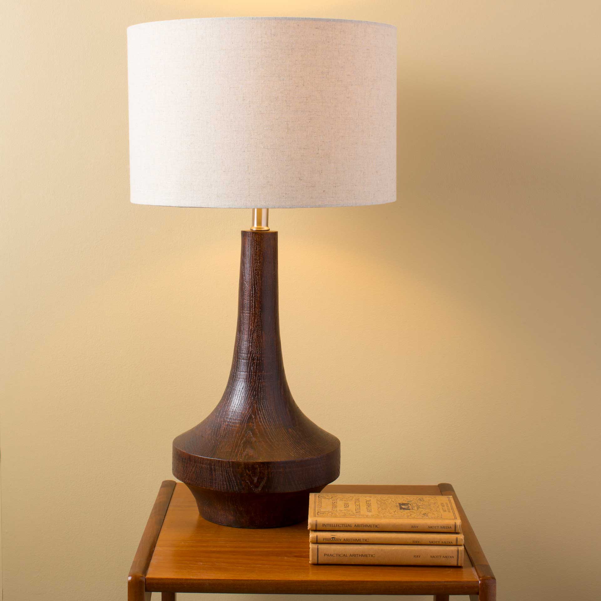 Callum Table Lamp Ivory/Dark Brown/Beige - Image 4