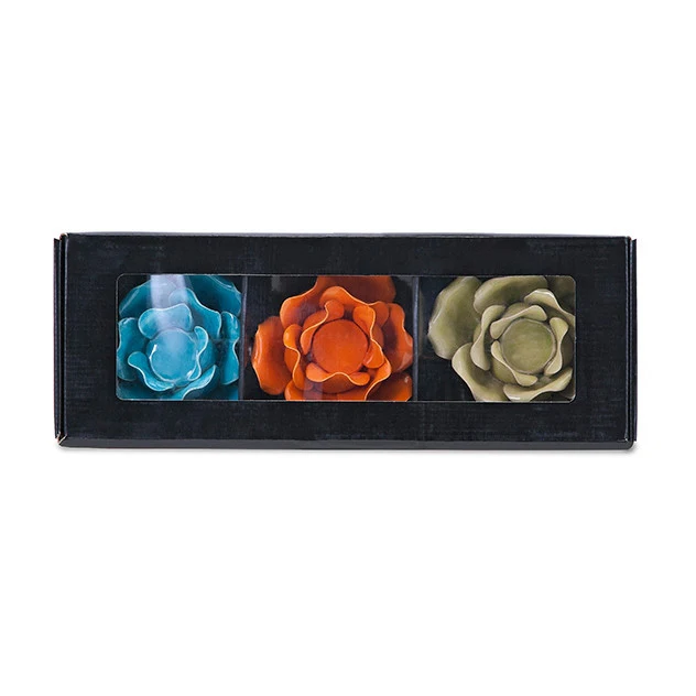 Camas Flower Candle Holders in Gift Box (Set of 3) - Image 2