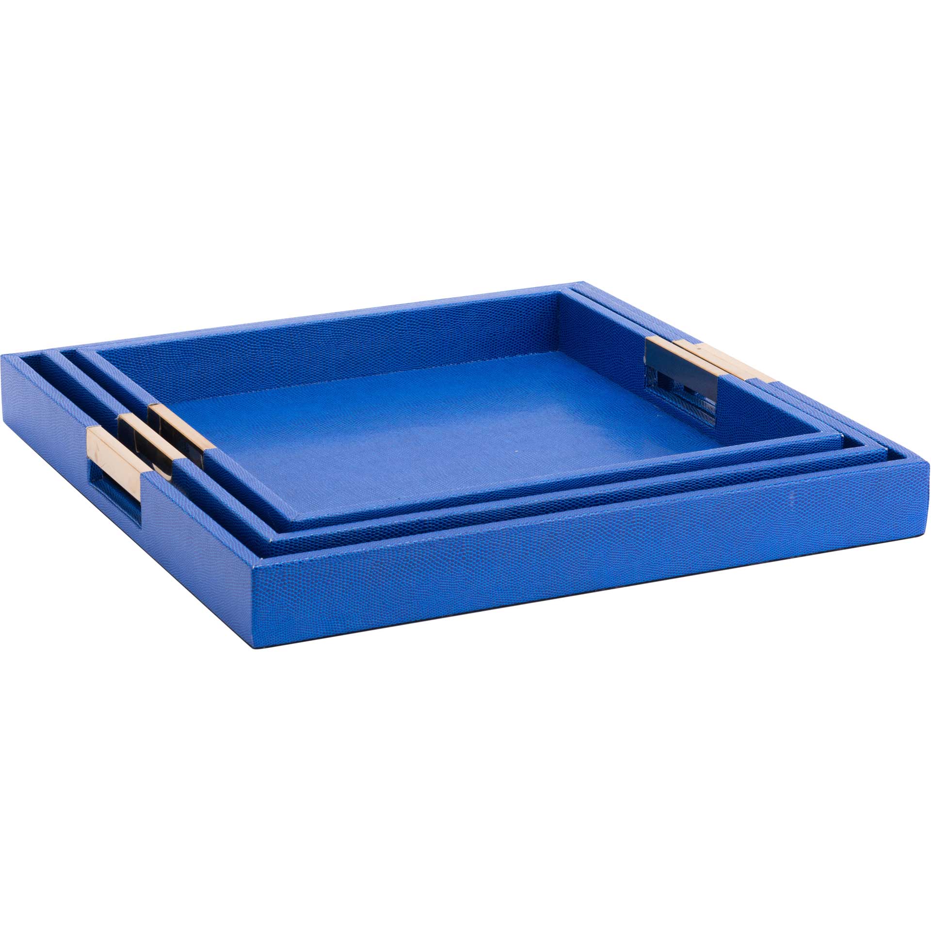 Camba Lizard Skin Tray Blue (Set of 3) - Image 2
