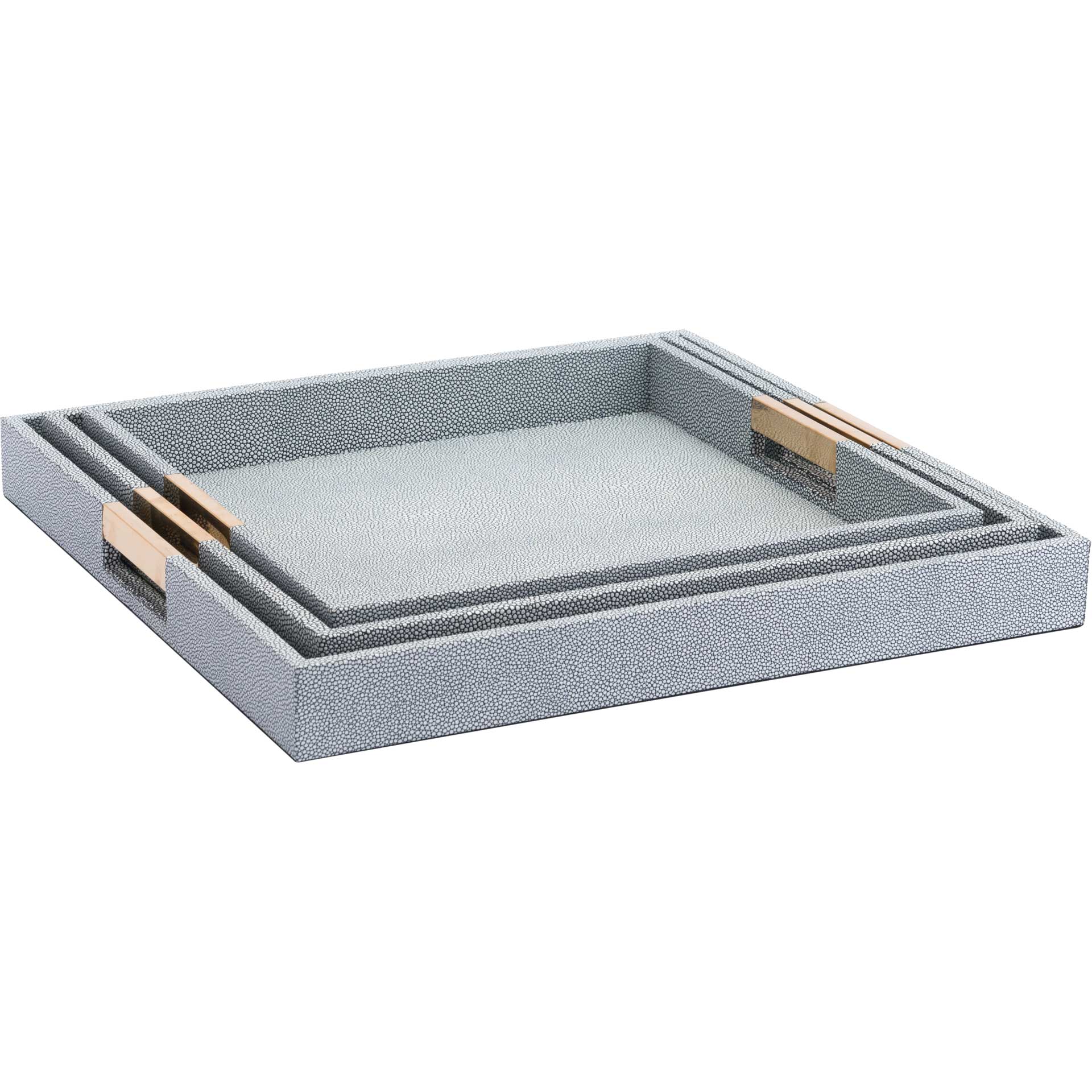 Camba Lizard Skin Tray Gray (Set of 3) - Image 2