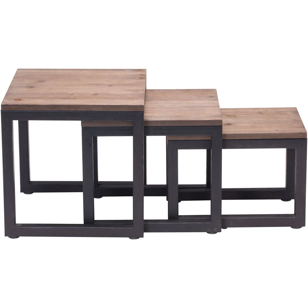 Cambridge Nesting Tables Distressed Natural - Image 2