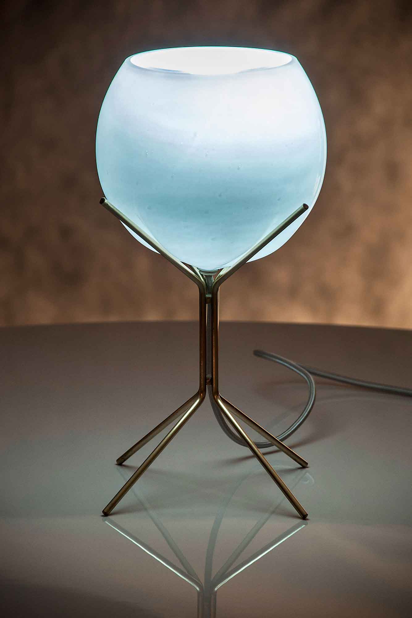 Cambridge Table Lamp White Glass/Brass - Image 3