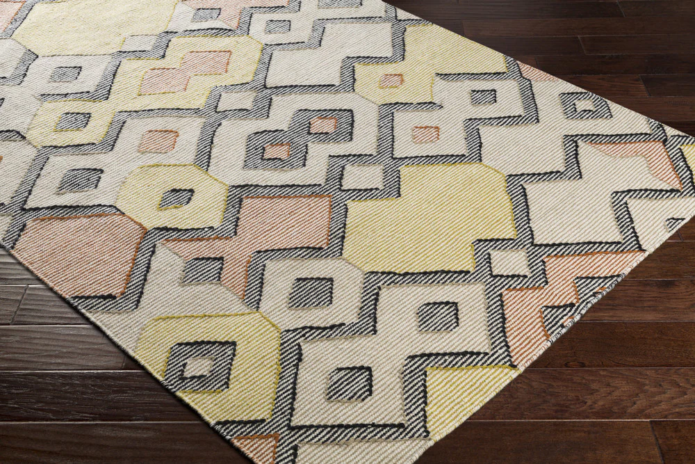 Cameroon Burnt Orange/Lime/Black Area Rug - Image 2