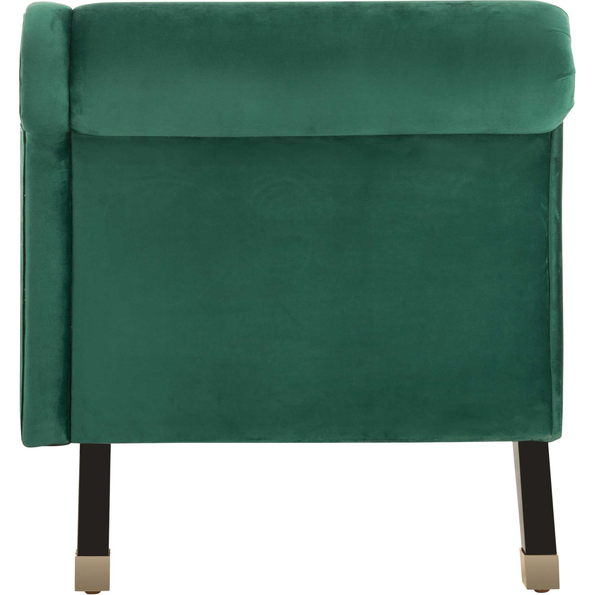 Camp Velvet Chaise With Pillow Emerald/Espresso - Image 2