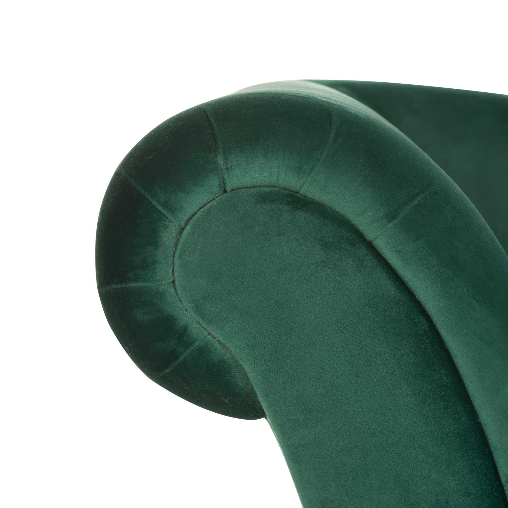 Camp Velvet Chaise With Pillow Emerald/Espresso - Image 5