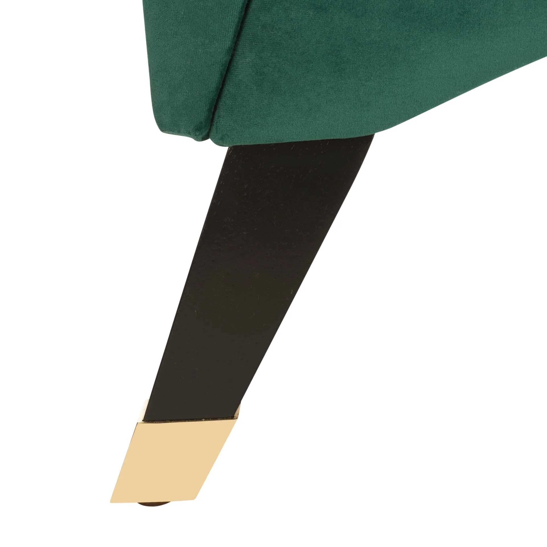 Camp Velvet Chaise With Pillow Emerald/Espresso - Image 6