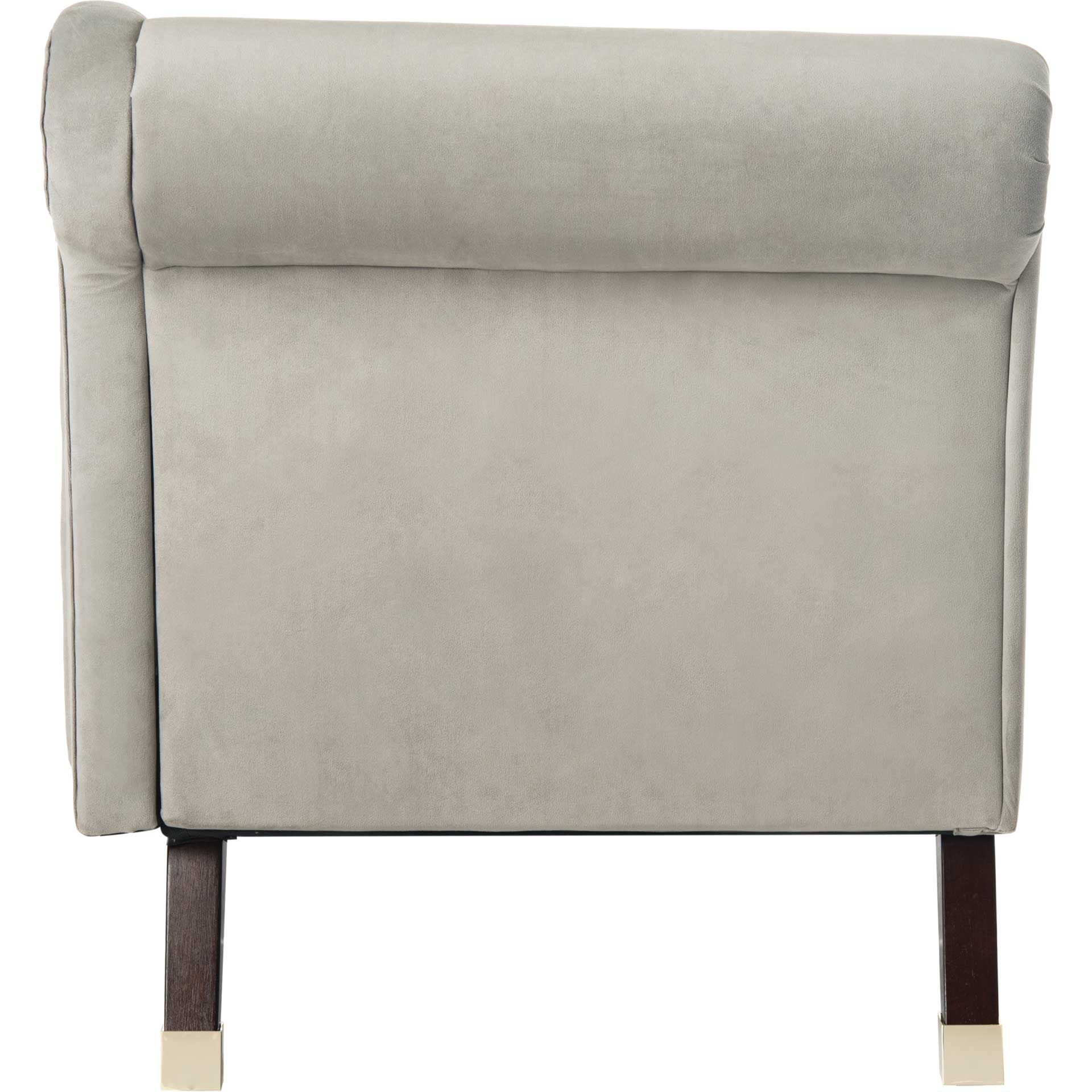 Camp Velvet Chaise With Pillow Gray/Espresso - Image 3