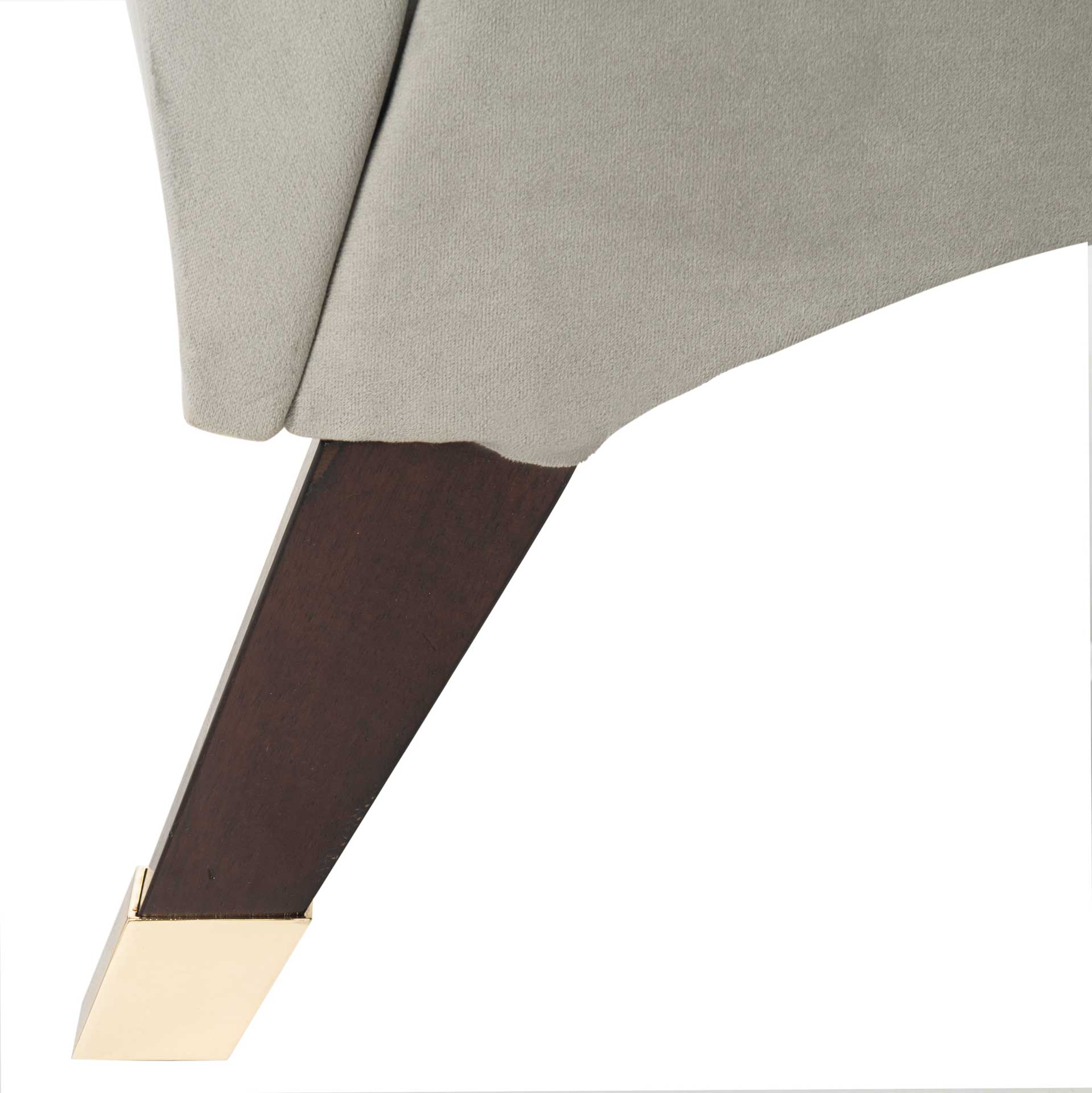 Camp Velvet Chaise With Pillow Gray/Espresso - Image 7