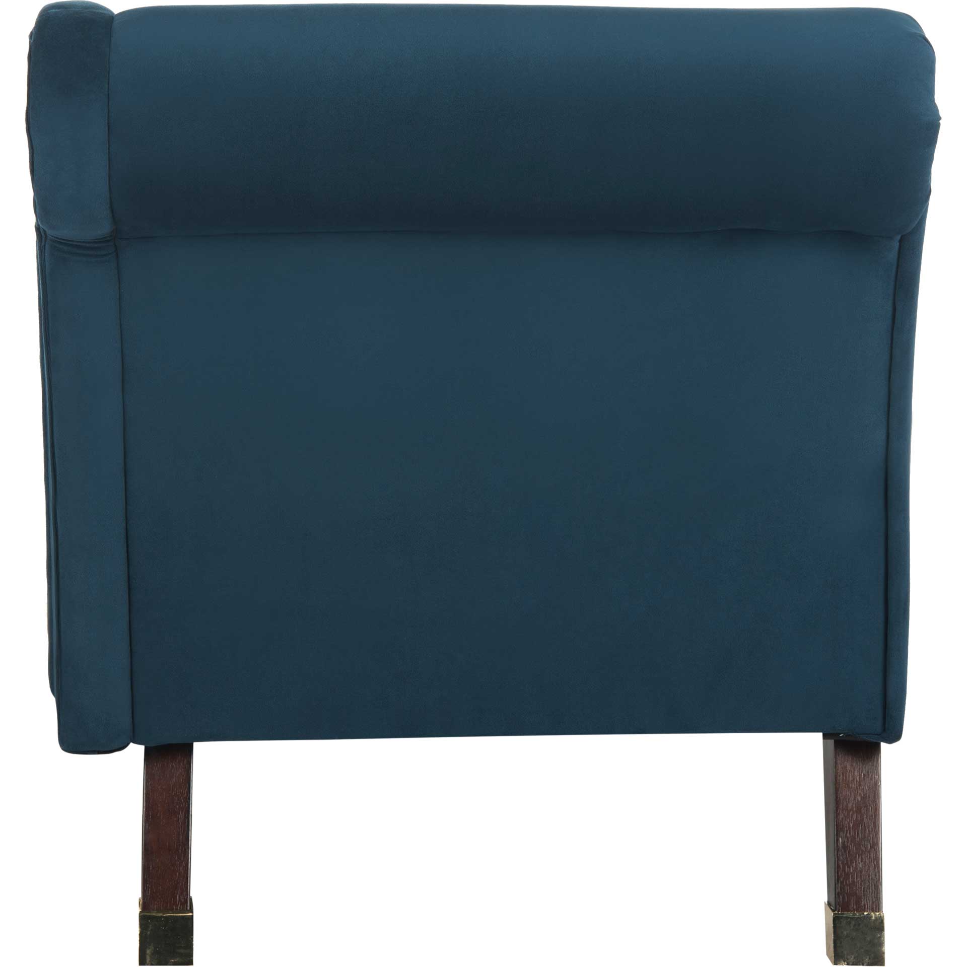 Camp Velvet Chaise With Pillow Navy/Espresso - Image 3