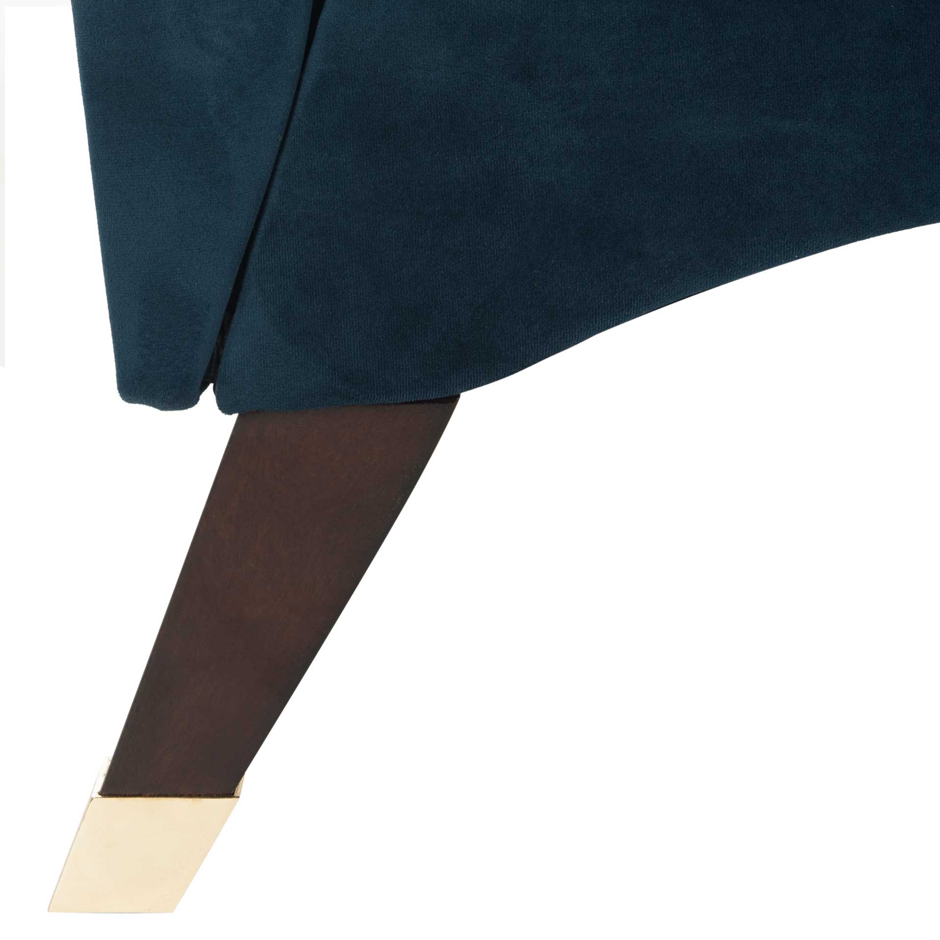 Camp Velvet Chaise With Pillow Navy/Espresso - Image 7