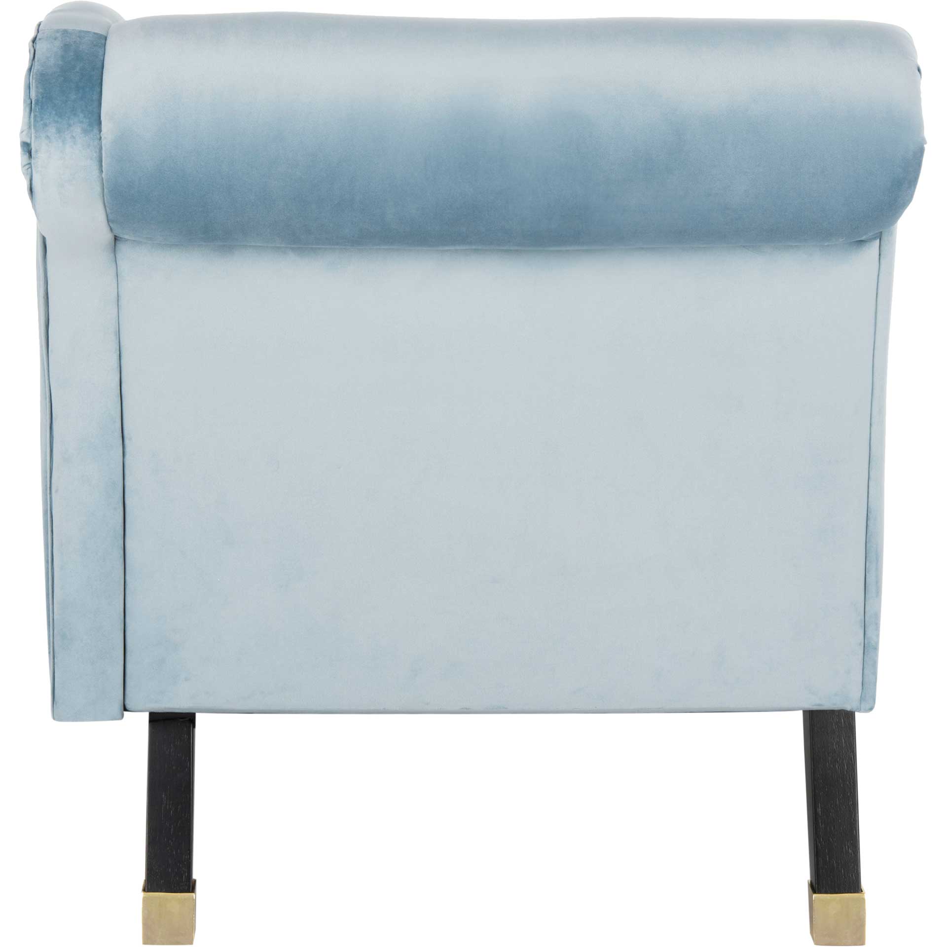 Camp Velvet Chaise With Pillow Slate Blue/Espresso - Image 3