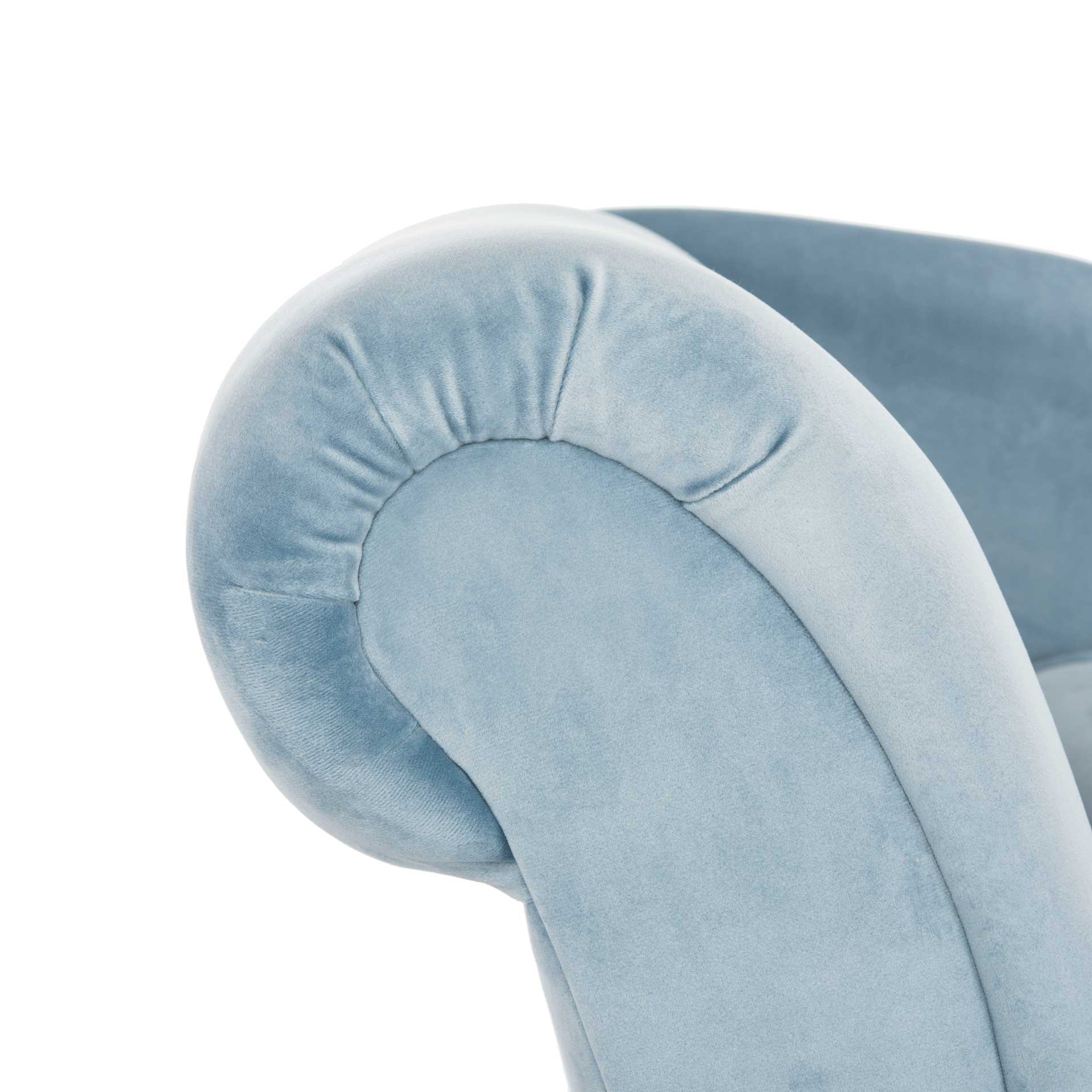 Camp Velvet Chaise With Pillow Slate Blue/Espresso - Image 6