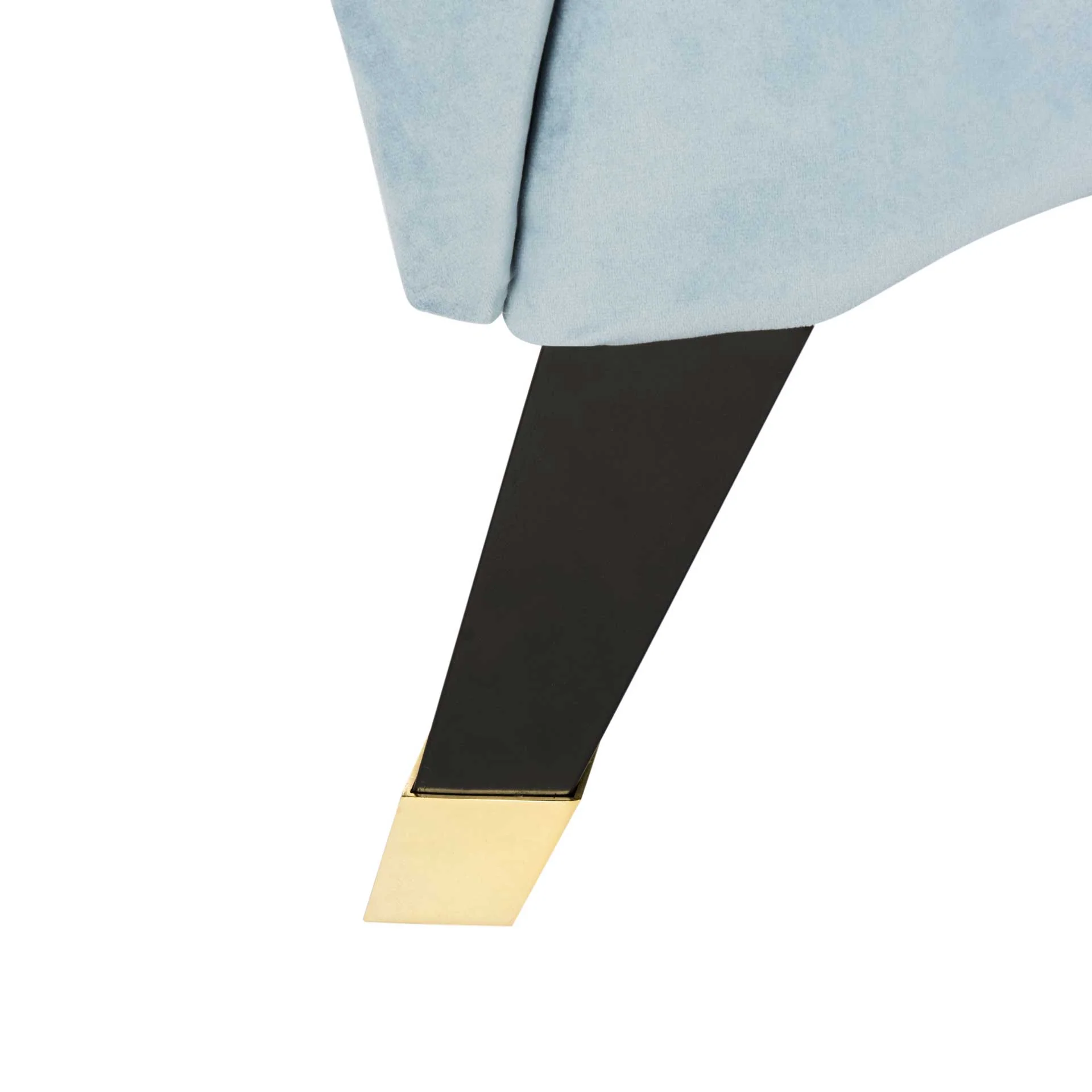 Camp Velvet Chaise With Pillow Slate Blue/Espresso - Image 7