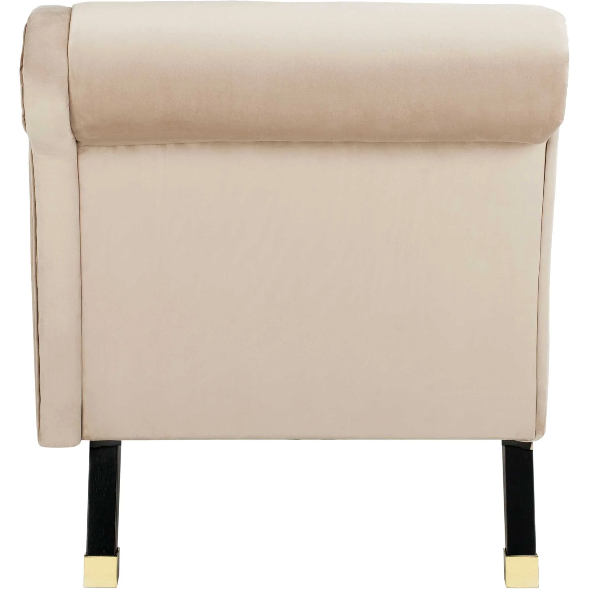 Camp Velvet Chaise With Pillow Tan/Espresso - Image 3