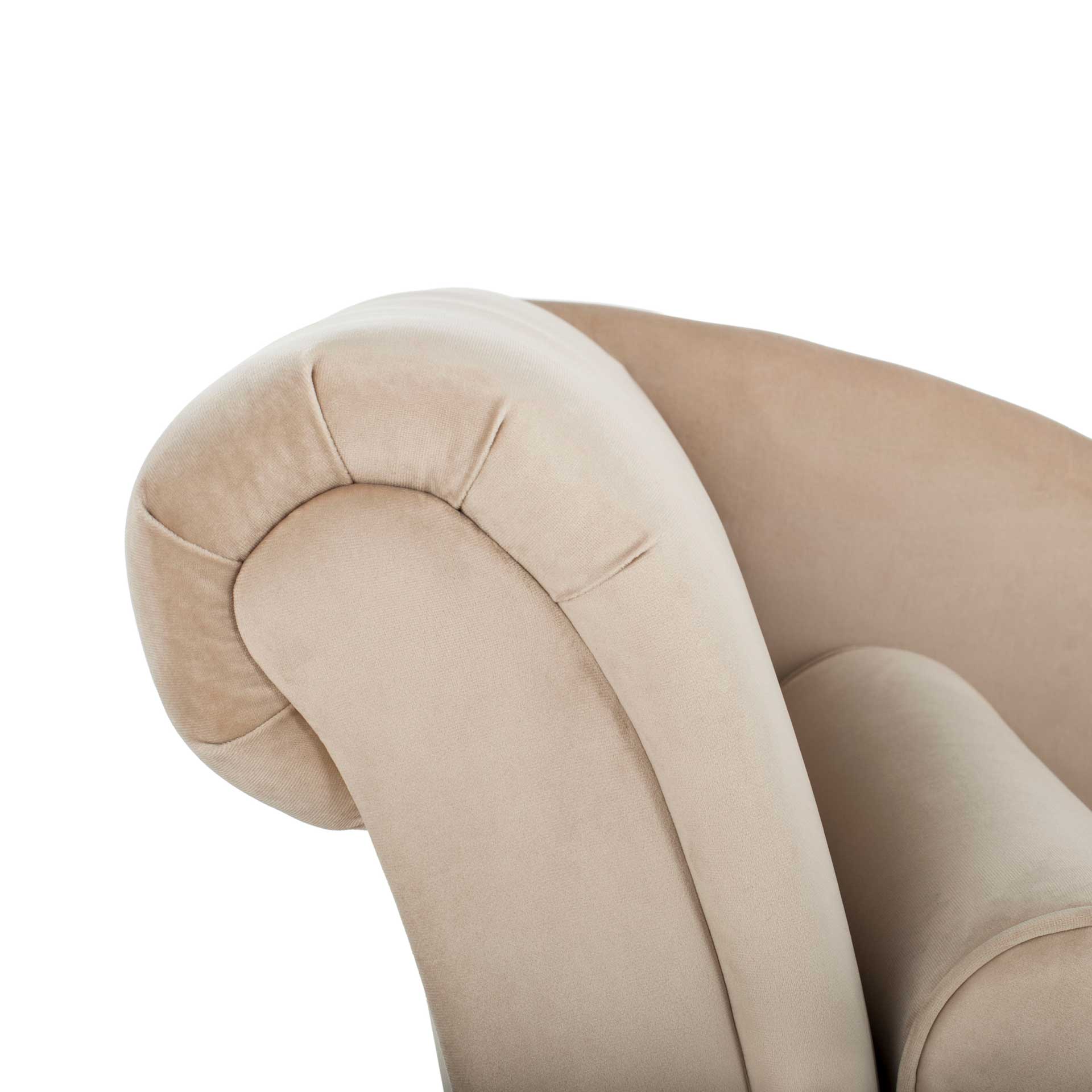 Camp Velvet Chaise With Pillow Tan/Espresso - Image 6
