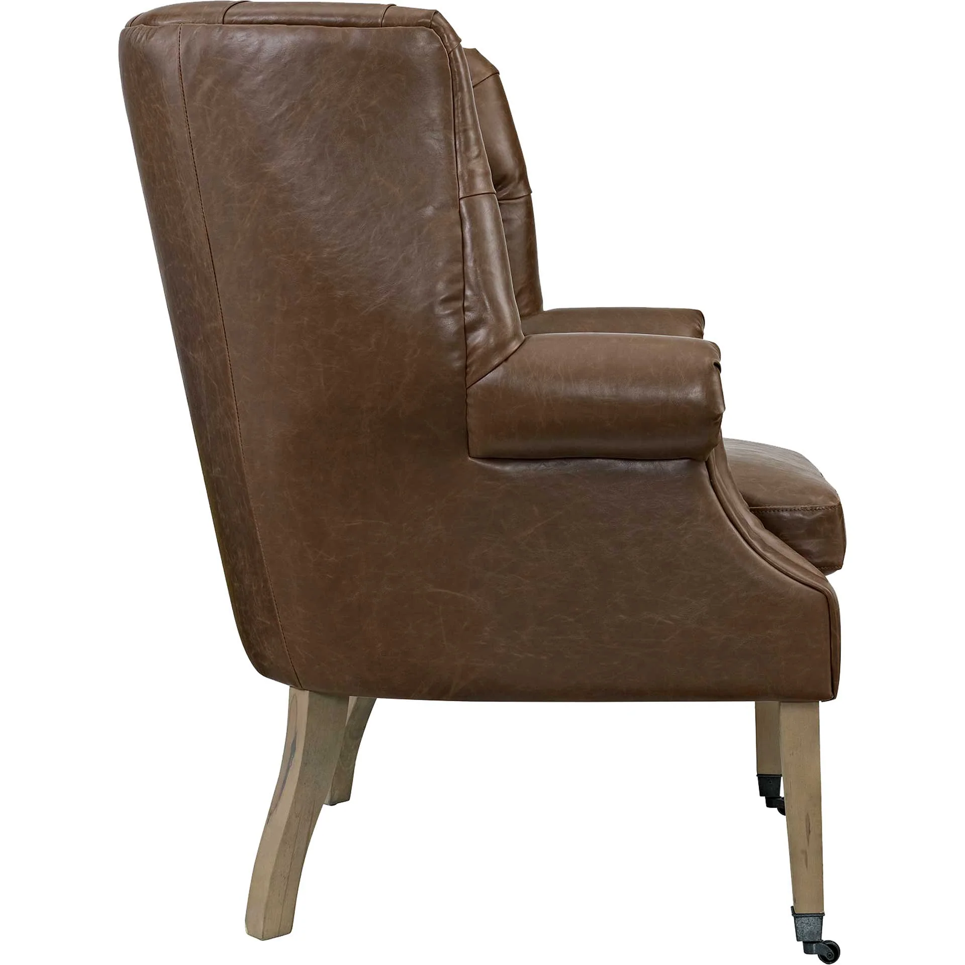Camron Upholstered Vinyl Lounge Chair Brown - Image 2
