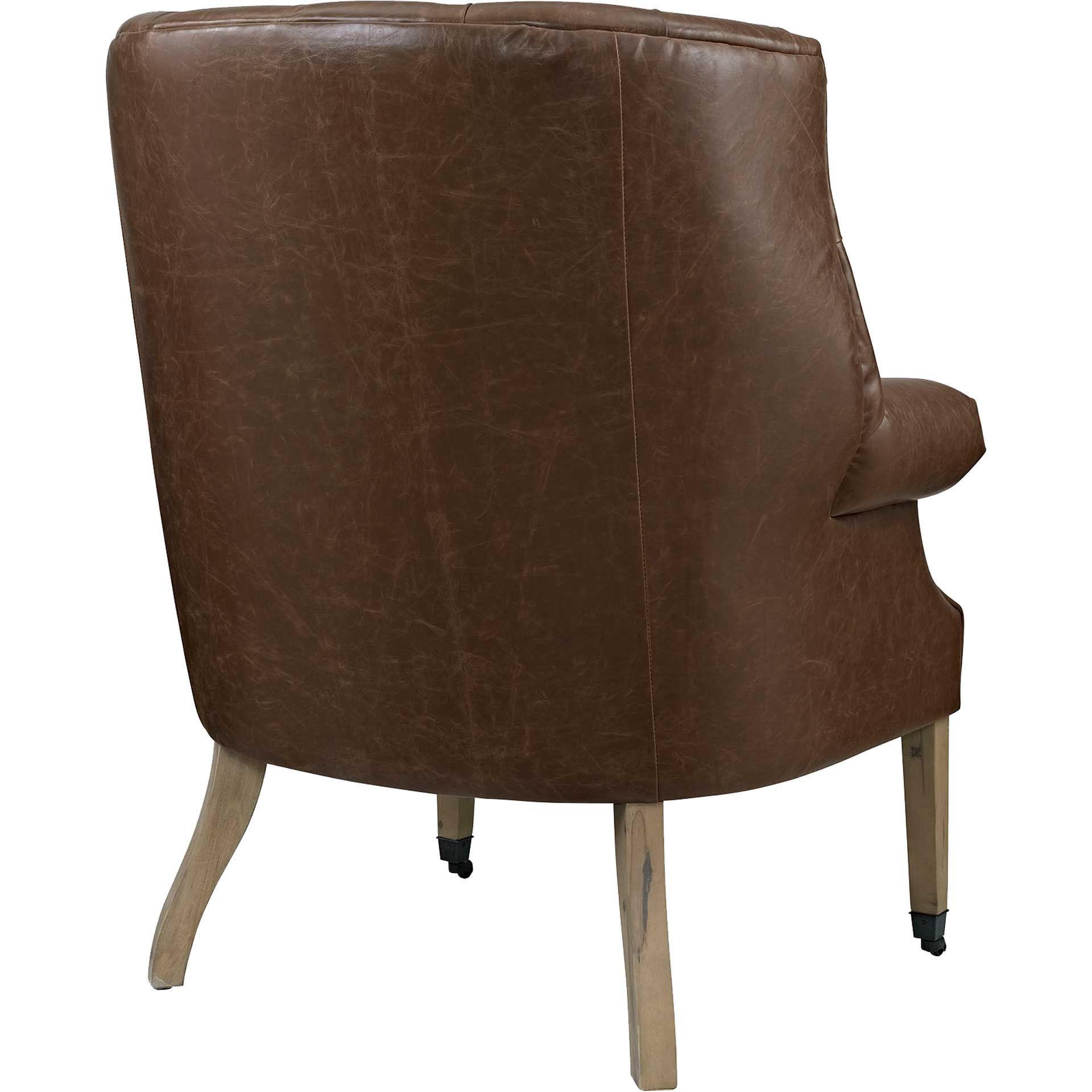 Camron Upholstered Vinyl Lounge Chair Brown - Image 3