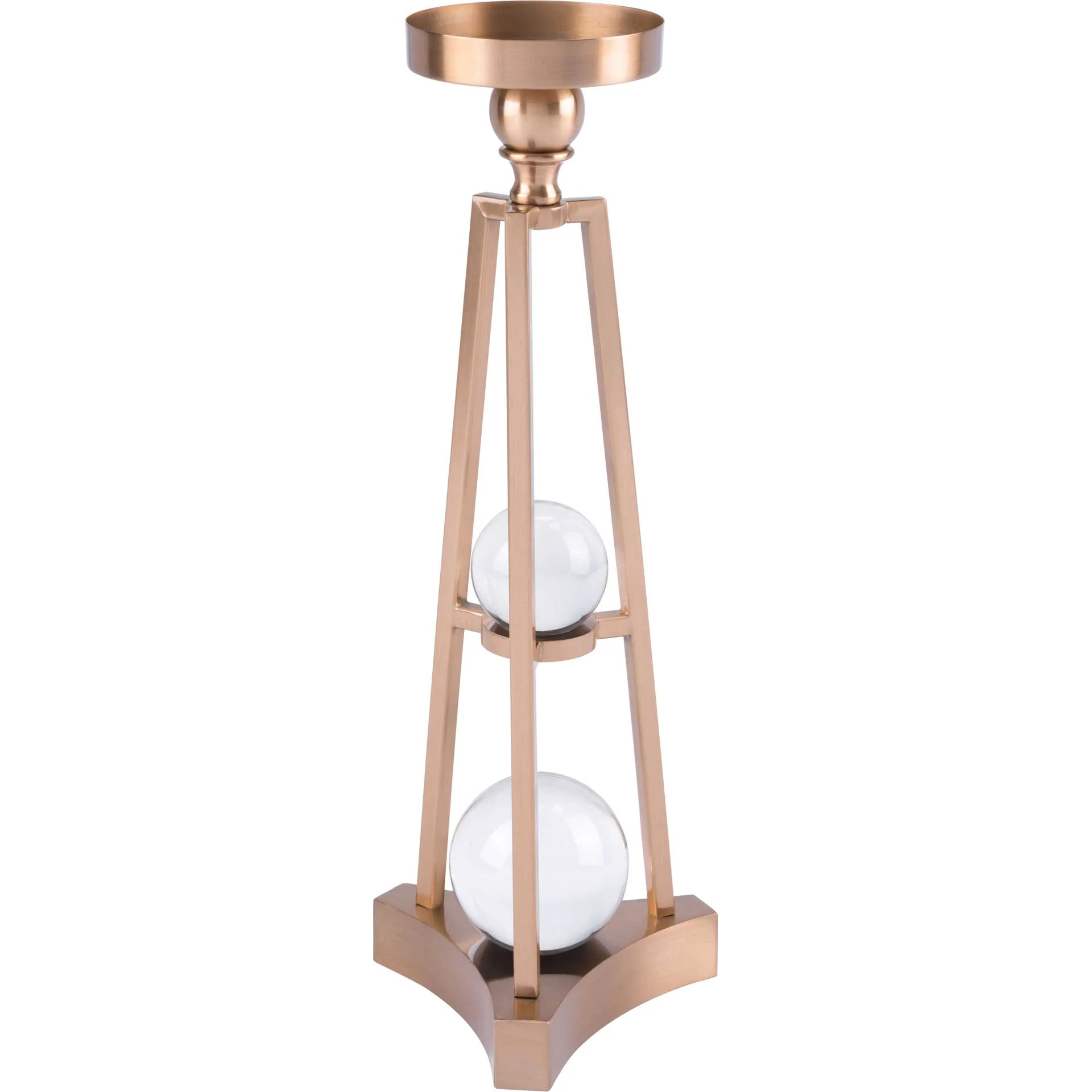 Candle Holder With Orbs Antique Brass - Image 3