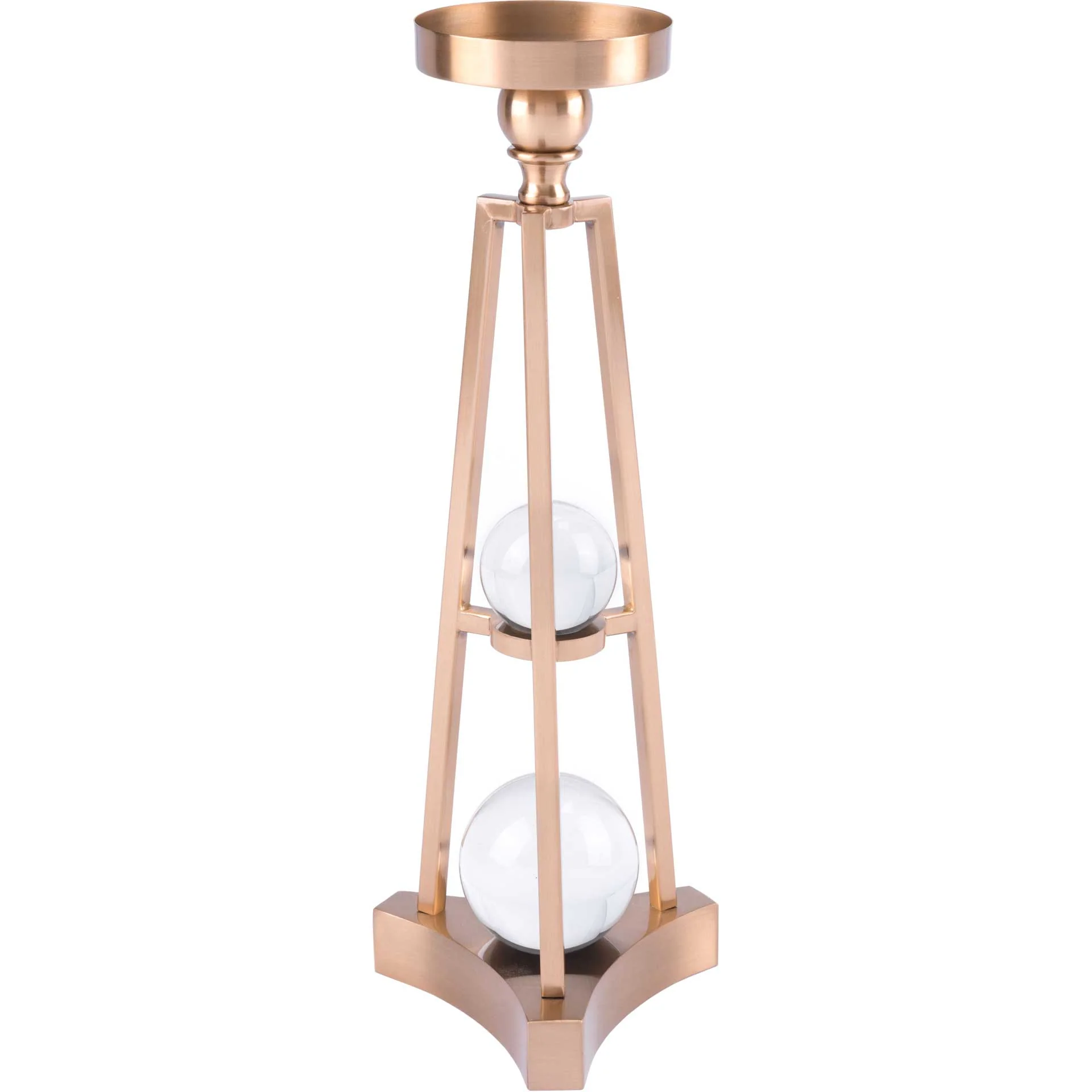Candle Holder With Orbs Antique Brass - Image 4