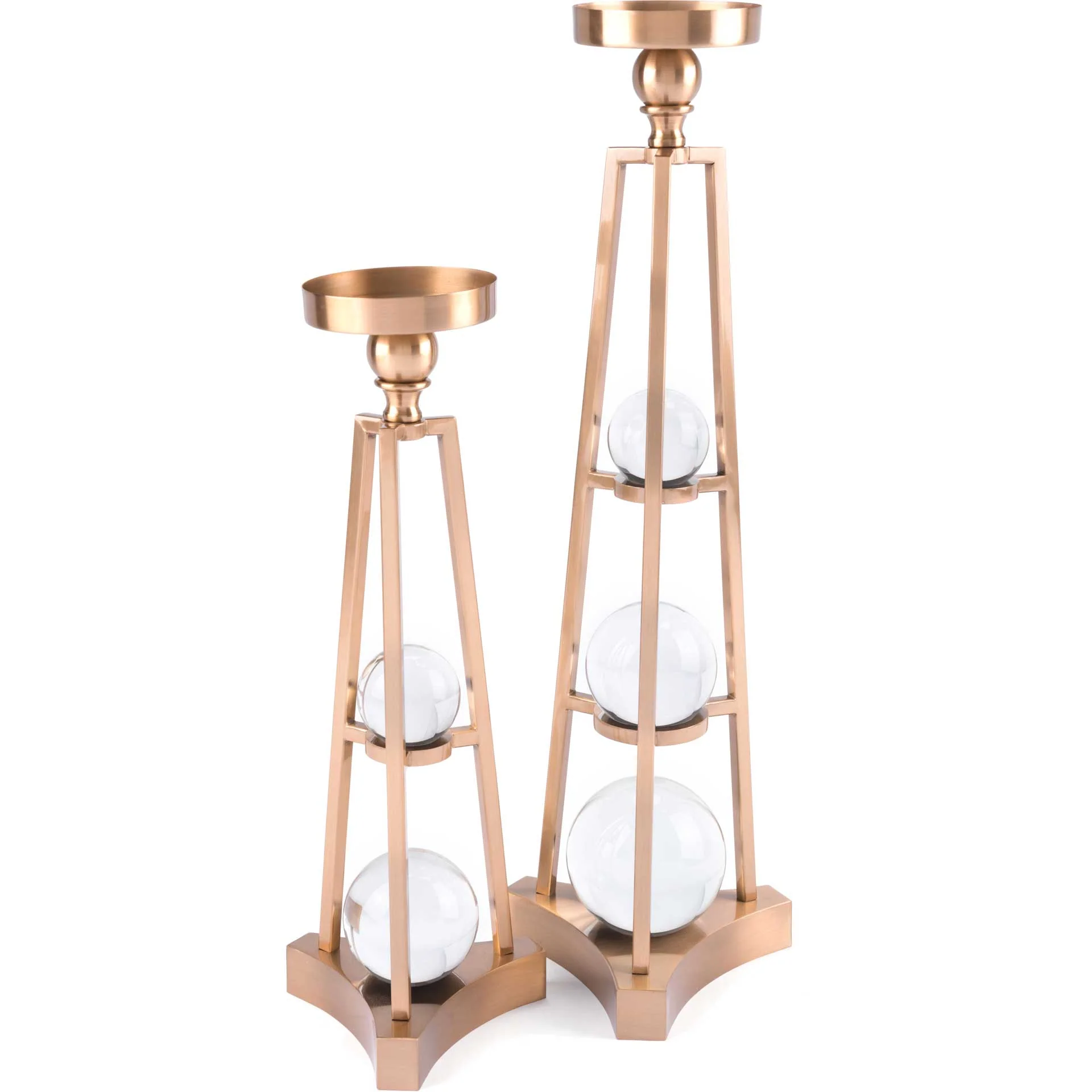 Candle Holder With Orbs Antique Brass - Image 5