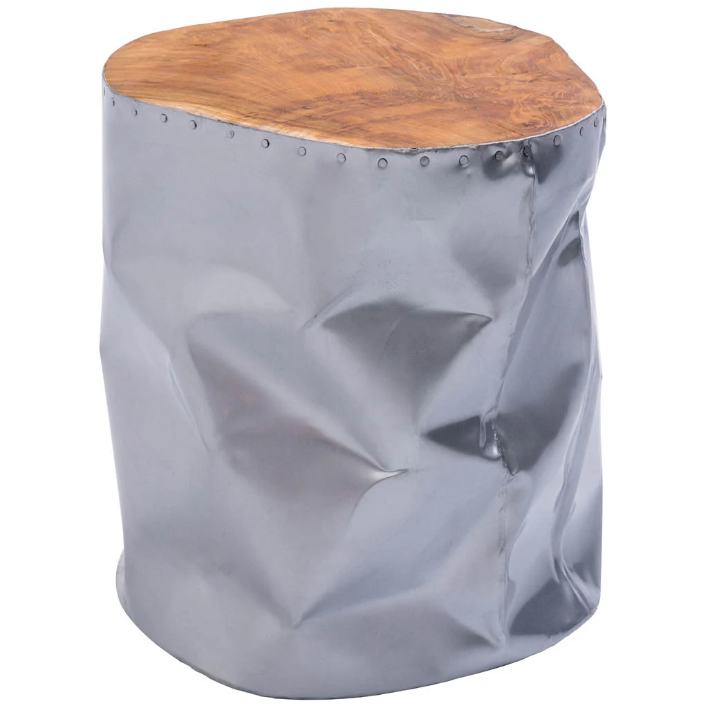 Cane Stool Table Silver - Image 2