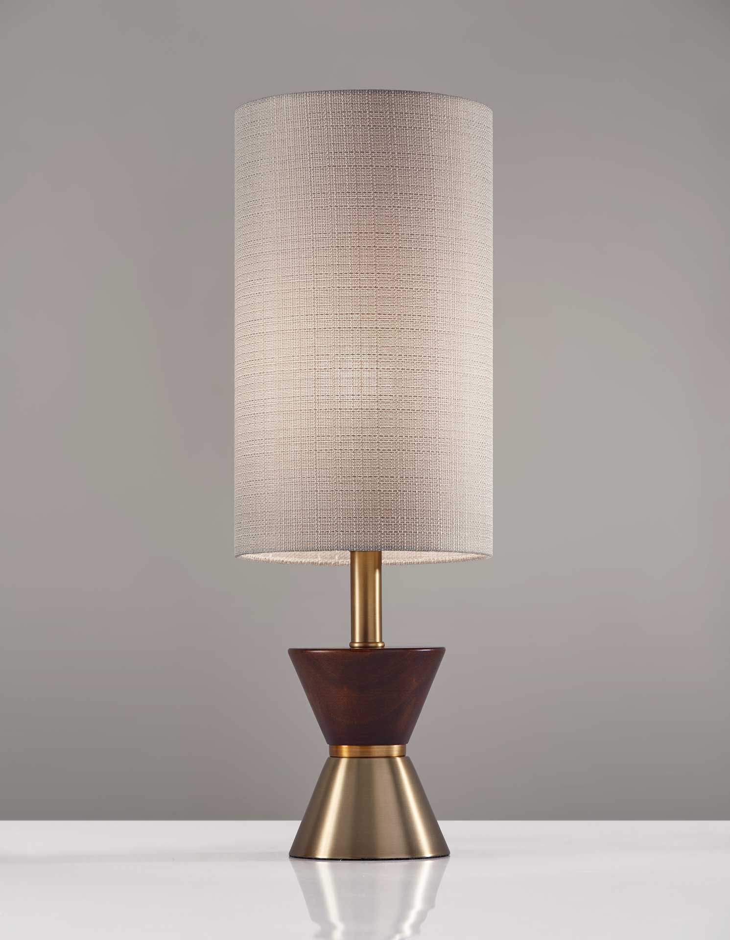 Cannet Table Lamp Brass/Walnut - Image 2