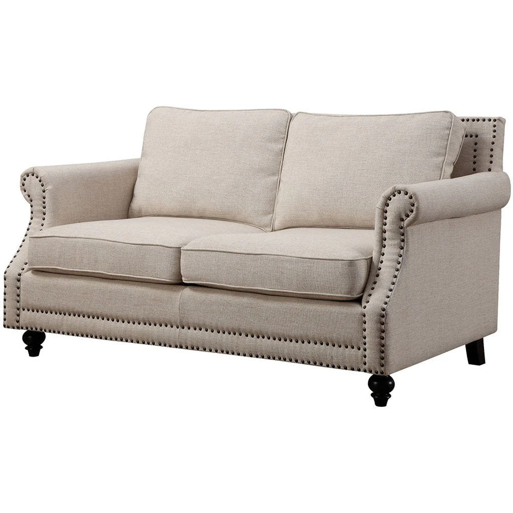 Canton Linen Loveseat Beige - Image 2