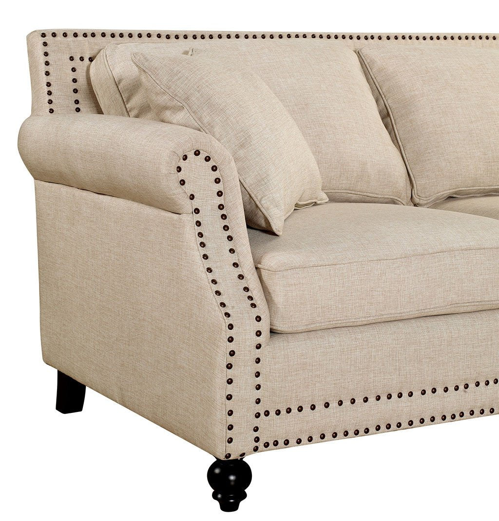 Canton Linen Loveseat Beige - Image 3