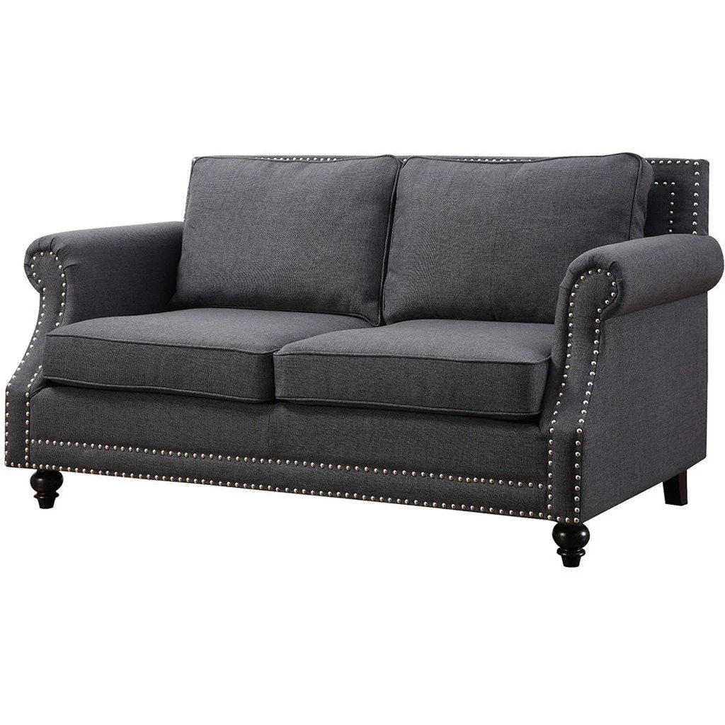 Canton Linen Loveseat Gray - Image 2