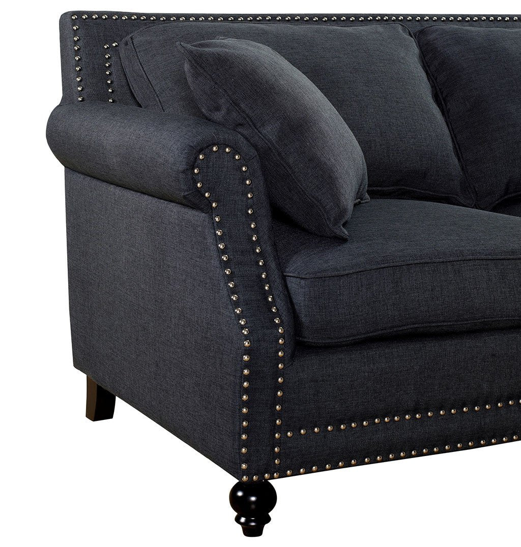 Canton Linen Loveseat Gray - Image 3