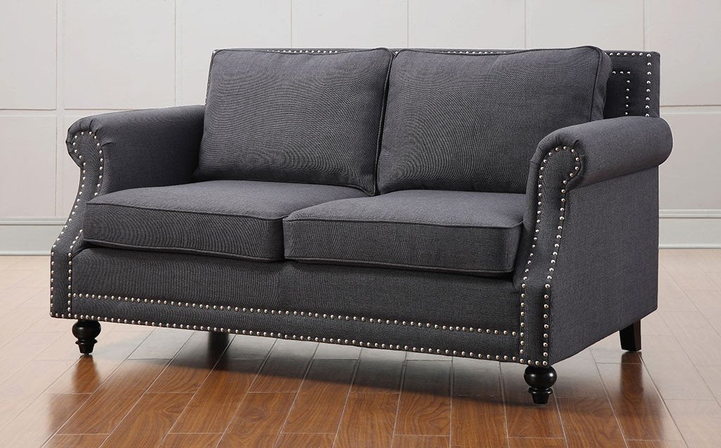 Canton Linen Loveseat Gray - Image 5