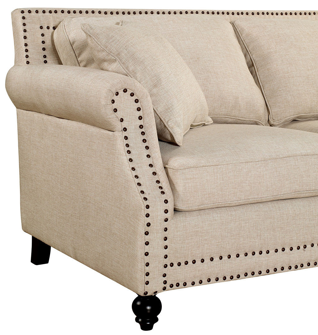 Canton Linen Sofa Beige - Image 3