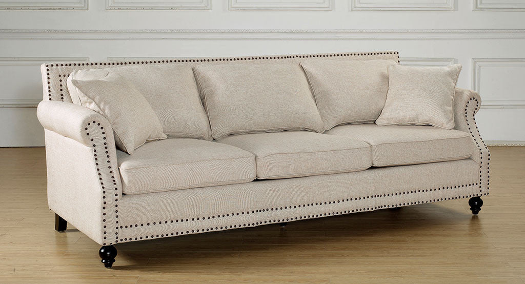 Canton Linen Sofa Beige - Image 6