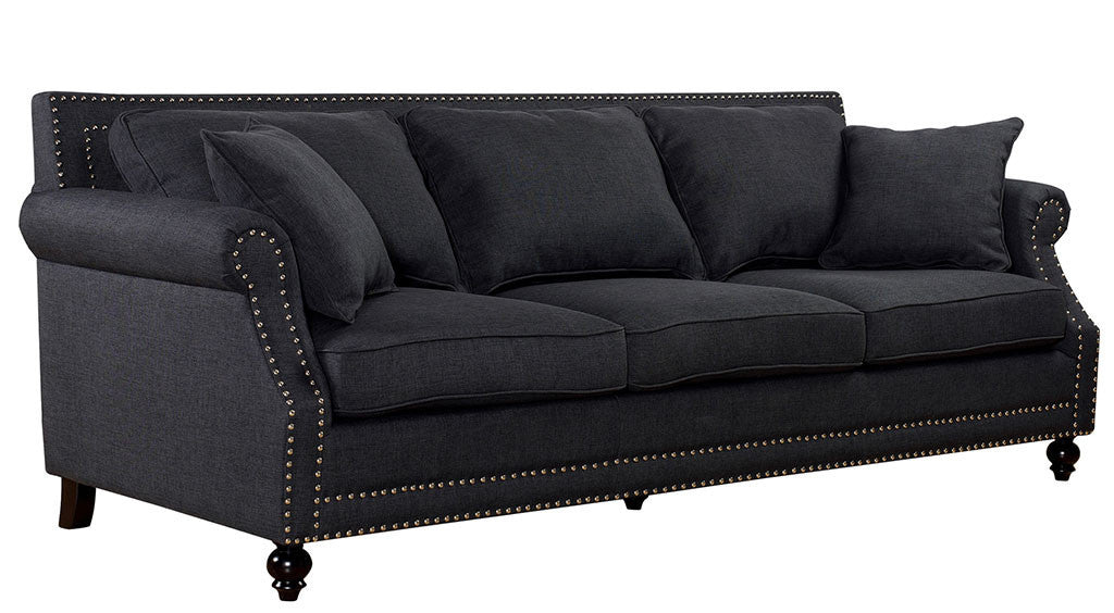 Canton Linen Sofa Gray - Image 2