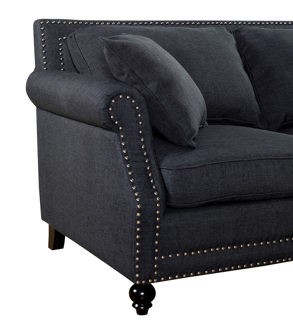 Canton Linen Sofa Gray - Image 3