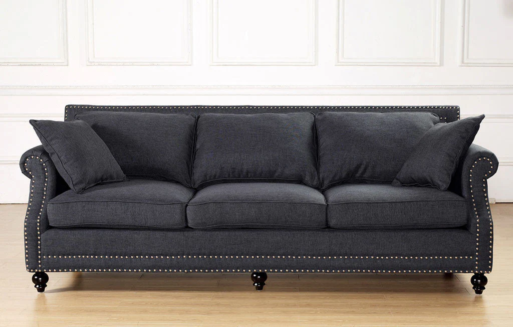 Canton Linen Sofa Gray - Image 6