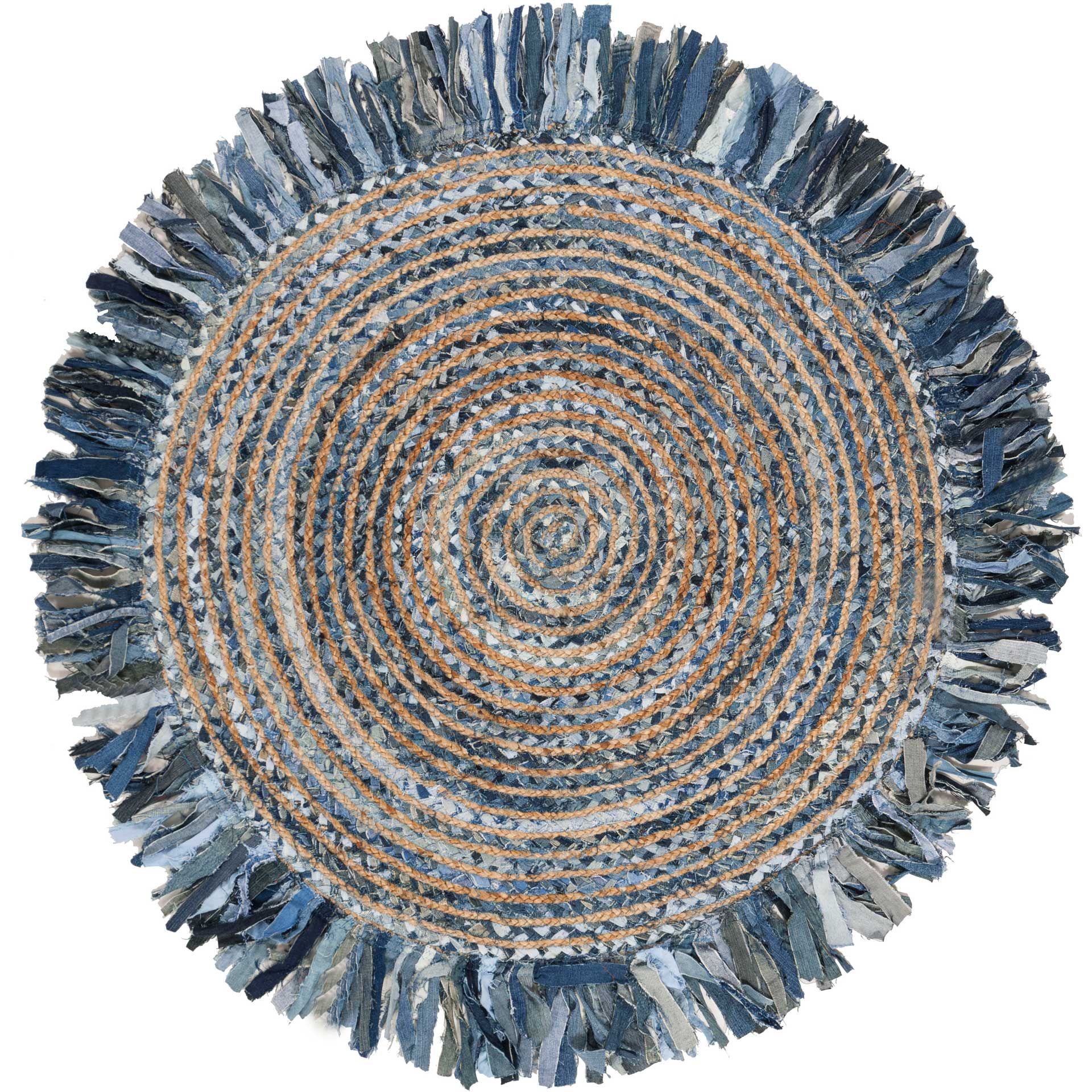Cape Cod Ivory/Denim Round Rug - Image 2