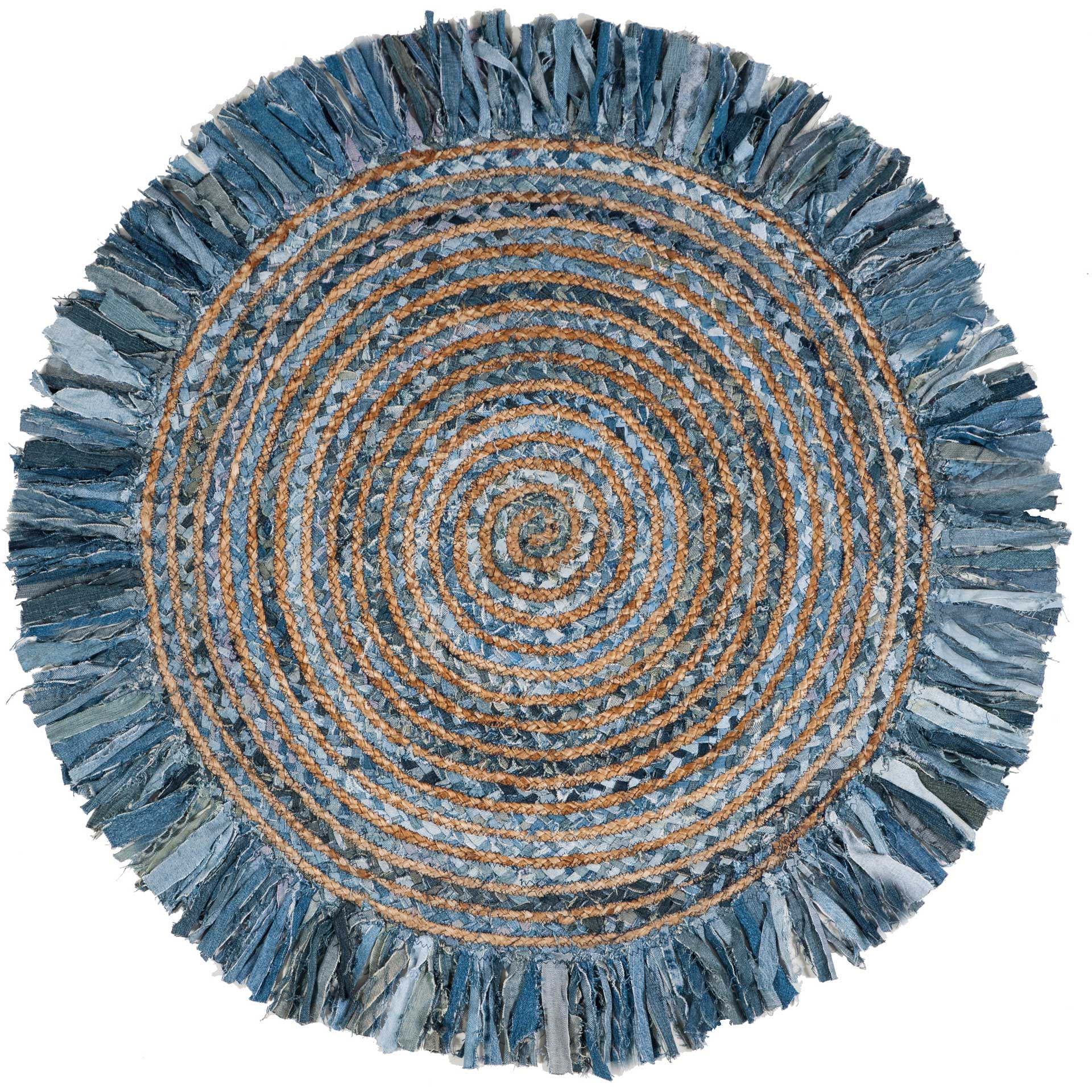 Cape Cod Ivory/Denim Round Rug - Image 3